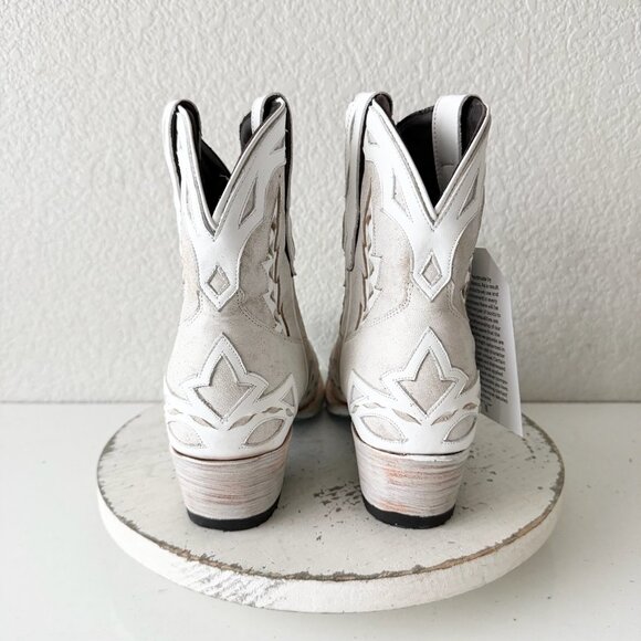 Lane CHASE THE WIND Womens Cowboy Bootie 9.5 Western Short White Cowgirl Boots - Picture 3 of 11